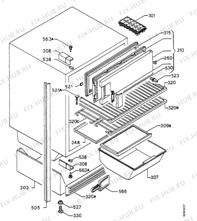 Взрыв-схема холодильника Electrolux ER1425U - Схема узла Housing 001